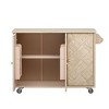 Rolling Kitchen Island, with Spice Rack, Towel Rack, Open Side Racks, Power Outlet and Storage Drawers, Multiple Design Styles and Color Combinations - 4 of 4
