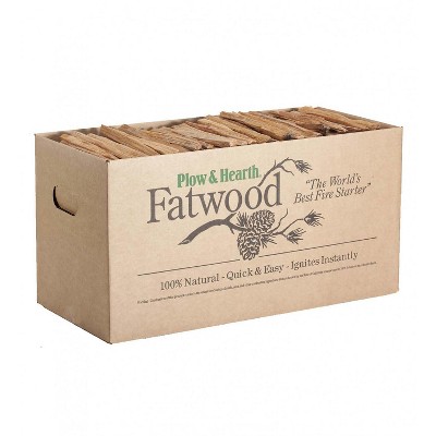 Plow & Hearth - Fatwood Fire Starter - Resin Rich Pre-Split Kindling for Easily Starting Fires Pre-Split Kindling, 35 lb. Box