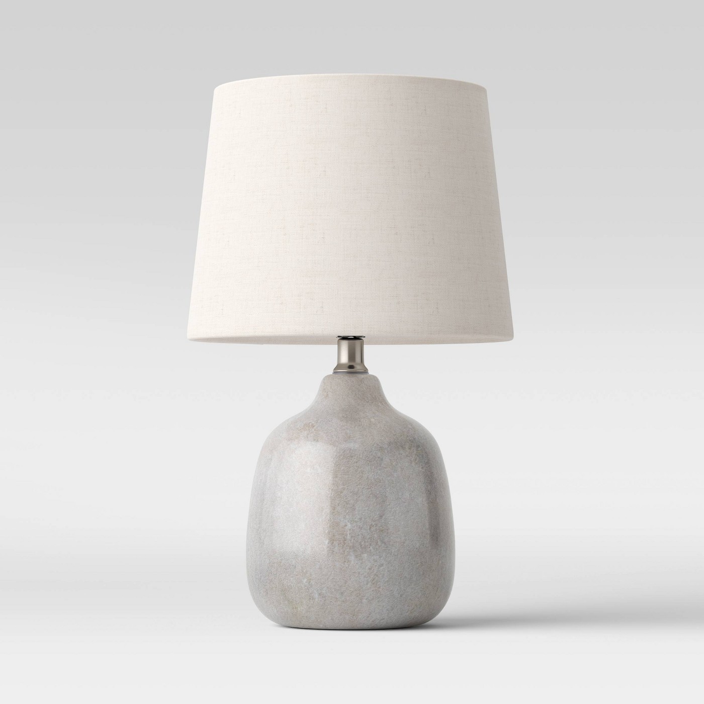 17.5"x11" Assembled Ceramic Table Lamp Gray by Threshold