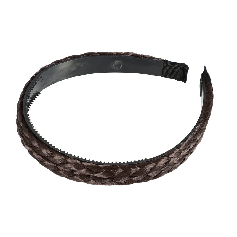 Unique Bargains Women's Double Strands Synthetic Hair Plaited Headband with Teeth 0.67 inch Wide 1 Pc, 1 of 7