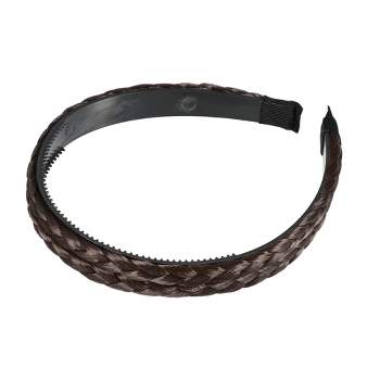 Unique Bargains Women's Double Strands Synthetic Hair Plaited Headband with Teeth 0.67 inch Wide 1 Pc