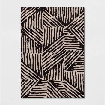 7'x10' Abstract Lines Rug Black/Tan - Threshold™