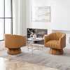 SEYNAR Mid-Century Swivel PU Leather Tufted Round Accent Barrel Chair set of 2 - 2 of 4