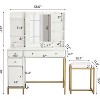 Vanity Desk with Stool, Makeup Vanity Table with Mirror & Lights, Dressing Table with Drawers, Power Outlet & 3 Lighting Modes for Bedroom - 2 of 4