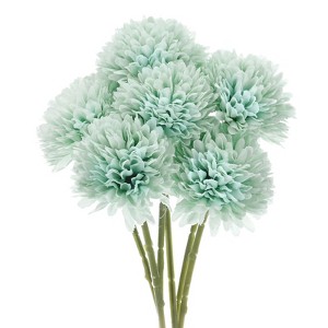 Unique Bargains Plastic Silk Durable Artificial Chrysanthemum Ball Flowers 11" - 1 of 4