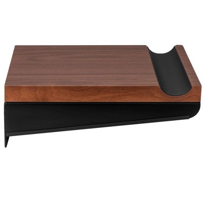 Compact Walnut and Black Wall-Mounted Bike Storage Rack