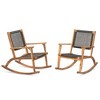 Infurnic Patio Seating Sets, Outdoor Rocking Chair Set, Rocking Chair with Comfortable Backrest for Porch Balcony, 2PCS, Black, 24.68"*41.81"*37.5" - 3 of 4