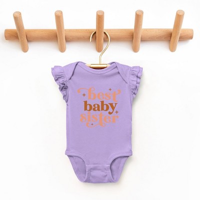 The Juniper Shop Best Baby Sister Baby Flutter Sleeve Bodysuit