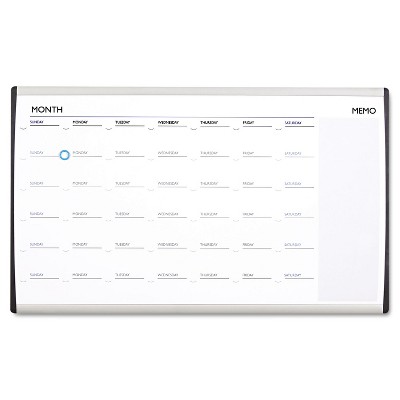 Quartet Magnetic Dry-Erase Calendar 18 x 30 White Surface Silver Aluminum Frame ARCCP3018