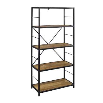 63" 4 Shelf Industrial Transitional Tall Bookshelf - Saracina Home