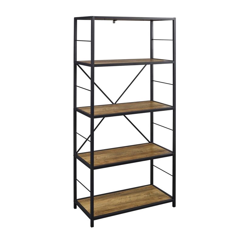 63" 4 Shelf Industrial Transitional Tall Bookshelf - Saracina Home, 1 of 8