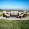 Courtyard Casual Cheshire 6 pc Sofa and Swivel Glider Set  Includes: One Recline Sofa, One Coffee Table, Two Swivel Gliders, & Two Ottomans - 2 of 4