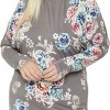 Slickblue Women's Plus Size Floral Long Sleeve Top, Delicate Cutouts and Neck Tie Detail, Dusty Pink Multi, 1XL - 3 of 4