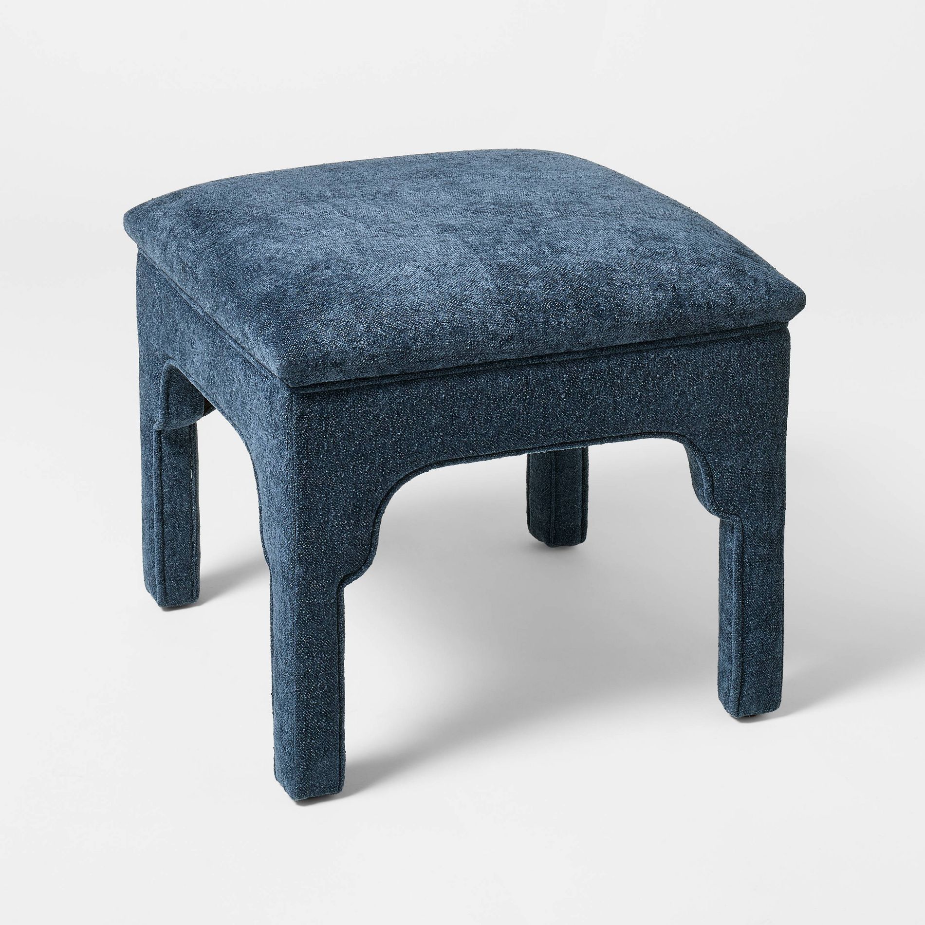 Vintage Inspired Ornate Slipper Ottoman Chair with Detailed Cutout Textured Velvet - Threshold™ designed with Studio McGee; Fully Assembled