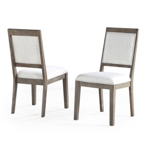 Set of 2 Molly Side Chairs Washed Gray - Steve Silver Co.: Solid Wood, Upholstered, High Back - 1 of 4
