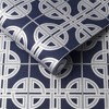 Lattice Sky Blue and Silver Geometric Paste the Wall Wallpaper - 3 of 4