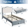 Princess Twin Size Platform Bed Frame with Storage Drawer – No Box Spring Needed, Upholstered Headboard for Kids Girls - 2 of 4