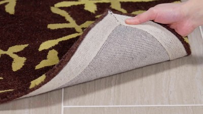 Green Floral Hand-Tufted Wool and Viscose Area Rug, 2' x 3'