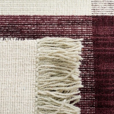 Ivory Stripe Kilim 9' x 12' Hand Woven Wool Area Rug