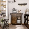 HOMCOM Rustic Farmhouse Kitchen Cart, Rolling Storage Island with Adjustable Shelf, Two Drawers, Sliding Barn Door Cabinet and Towel Rack - 3 of 4