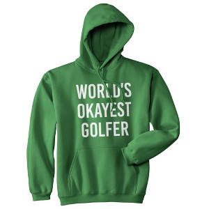 World's Okayest Golfer Adult Hoodie Funny Golf Lover Sarcastic Hooded Sweatshirt - Crazy Dog Hoodie - 1 of 4