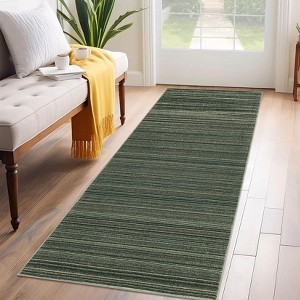 Modern Striped Area Rugs for Living Room, Washable Soft Non Slip Low Pile Rug - 1 of 4