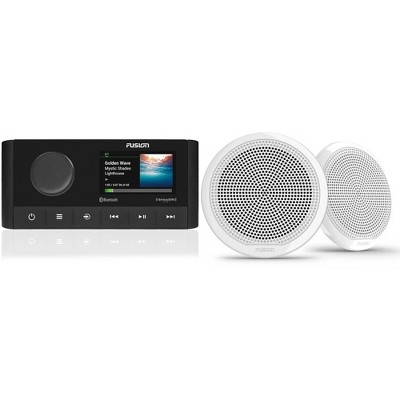 Fusion MS-RA210 Bluetooth Marine Stereo with Fusion 1 Pair EL-F653W EL Series 6.5" 2-Way Marine Coax - White Classic Grill