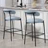 OUTSUPPLY Bar Stool, Black Metal Base with Footrest for Kitchen, Cafe, Vanity, Easy Assembly - 4 of 4