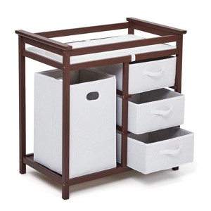 Baby Changing Table,Modern Baby Changing Station Dresser with Laundry Hamper,Diaper Changing Table,3 Drawer Basket and Changing Pad for Baby Infant - 1 of 4