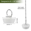 Unique Bargains Rubber Stainless Steel Beaded Chain with Pull Ring Bathtub Drain Stopper 4 Pcs - 2 of 4