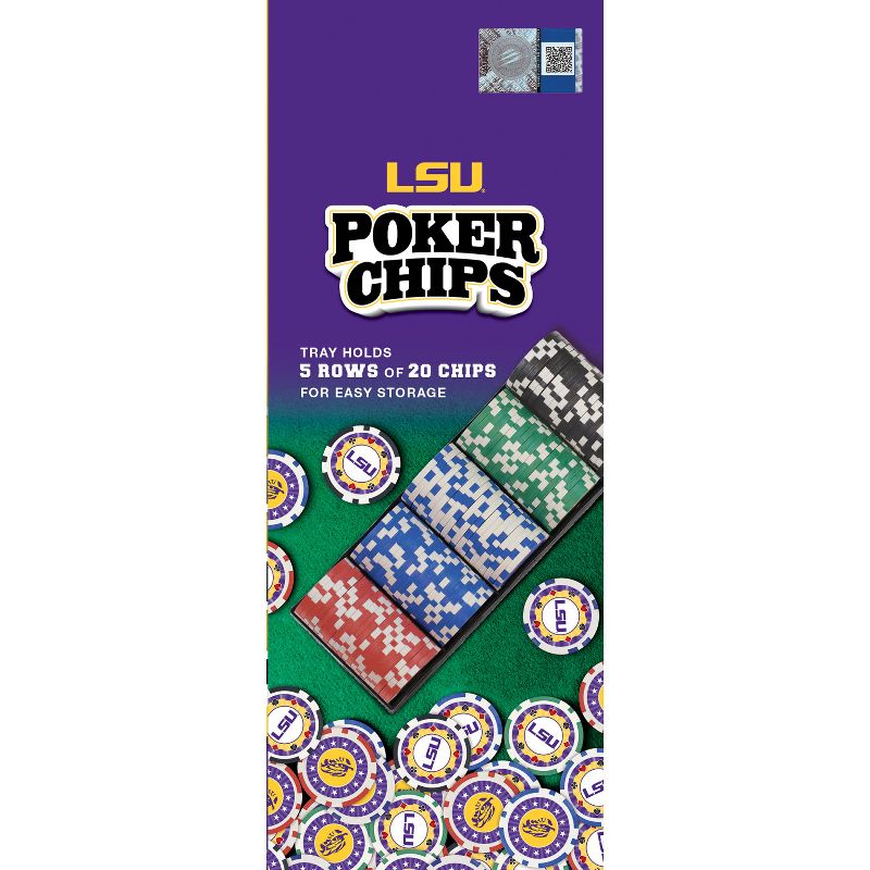 MasterPieces Casino Style 100 Piece Poker Chip Set - NCAA LSU Tigers, 5 of 8