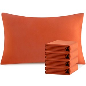 4 Pack Brushed Microfiber Queen Pillowcases, Super Soft Pillowcases with Envelope Closure, 20x30 Inches, Burnt Orange - NTBAY - 1 of 4