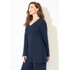 Catherines Women's Plus Size Anywear Hacci Rib V-Neck Top - 4 of 4