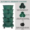 VECELO 5-Tier Vertical Garden Planter, Self Watering Stackable Planter with Wheels for Strawberries, Flowers, Vegetables, Set of 1/2 - 4 of 4