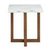 Meyers Marble Square End Table White - Picket House Furnishings: Mid-Century Modern, Rubberwood Frame, 24" Height - 3 of 4