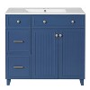 Grungis Bathroom Vanity with Ceramic Sink and Adjustable Shelves,Bathroom Storage Cabinet with Double-Layer Drawers and Soft Close Doors - 4 of 4