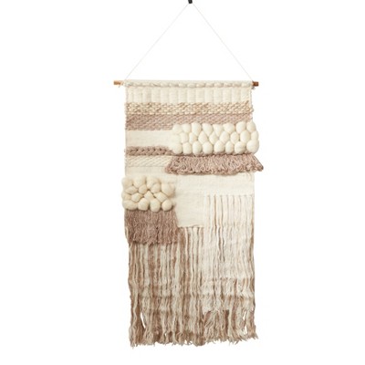 Saro Lifestyle Woven Wall Hanging With Fringes, Natural