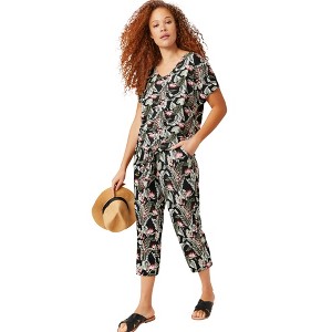ellos Women's Plus Size Tie-Front Capri - 1 of 4