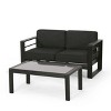 Christopher Knight Home Nicola Outdoor 2 Piece Furniture Set with 56.75“ Aluminium Loveseat and Rectangle Coffee Table - 2 of 4