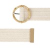 INSPIRE CHIC Women's Woven Stretchy Straw Rattan Round Buckle Elastic Boho Wide Waistband Belts 1 Pc - 2 of 4