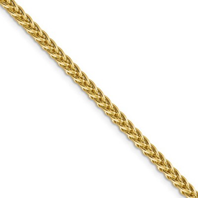 Black Bow Jewelry 4.3mm, 14k Yellow Gold Hollow Wheat Chain Necklace