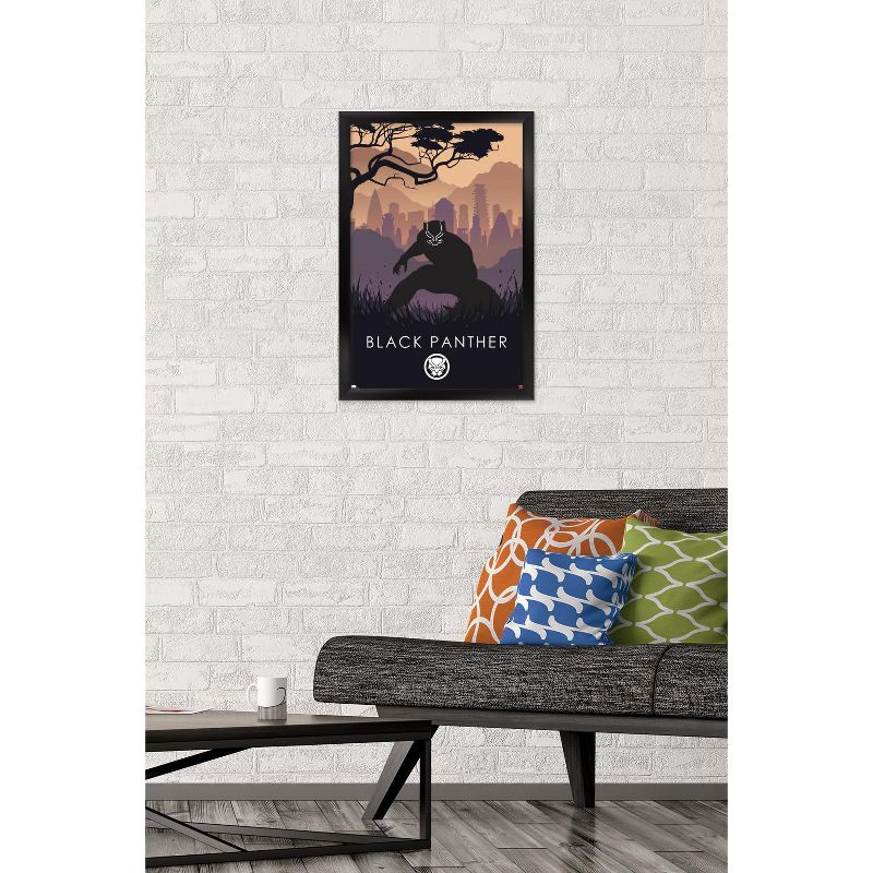 Trends International Marvel Heroic Silhouette - Black Panther Framed Wall Poster Prints, 2 of 7