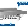 12" x 24" Stainless Steel Wall Mounted Pot Rack Shelf with 5 Hooks, Stainless Steel Shelf, Commercial Wall Mounted, Easy to Clear - 4 of 4