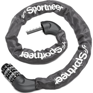 Sportneer Bike Lock: 5 Digit Combination High Security Anti Theft Bike Chain Lock - 3.2/3.6/4ft Heavy Duty Keyless Bicycle Lock for Bike - 1 of 4