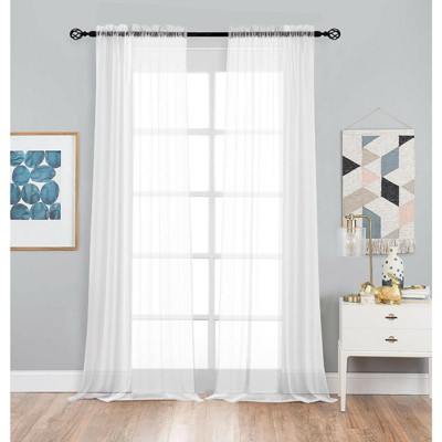 Designer Sheer Voile Rod Pocket Curtains For Small Windows