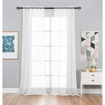 Designer Sheer Voile Rod Pocket Curtains For Small Windows