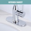 WOWOW 6.3 in. x 2.5 in. x 0.3 in. Stainless Steel Bathroom Sink Faucet Hole Cover Deck Plate Escutcheon in Chrome - 3 of 4