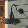 Dewdrop 28.7" Black Iron Outdoor Wall Light, 1-Light Farmhouse Rustic Exterior Fixture with White Rivets for Porch, Patio, Garden - 3 of 4