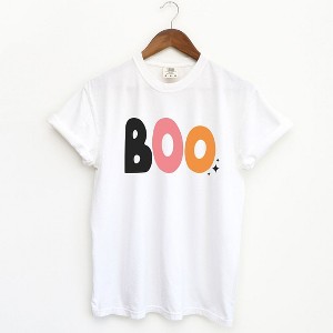 Simply Sage Market Women's Boo Coloful Stars Short Sleeve Garment Dyed Tee - 1 of 4