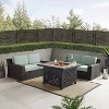 Beaufort 3 Pc Outdoor Wicker Conversation Set - 2 Loveseats With Fire ...